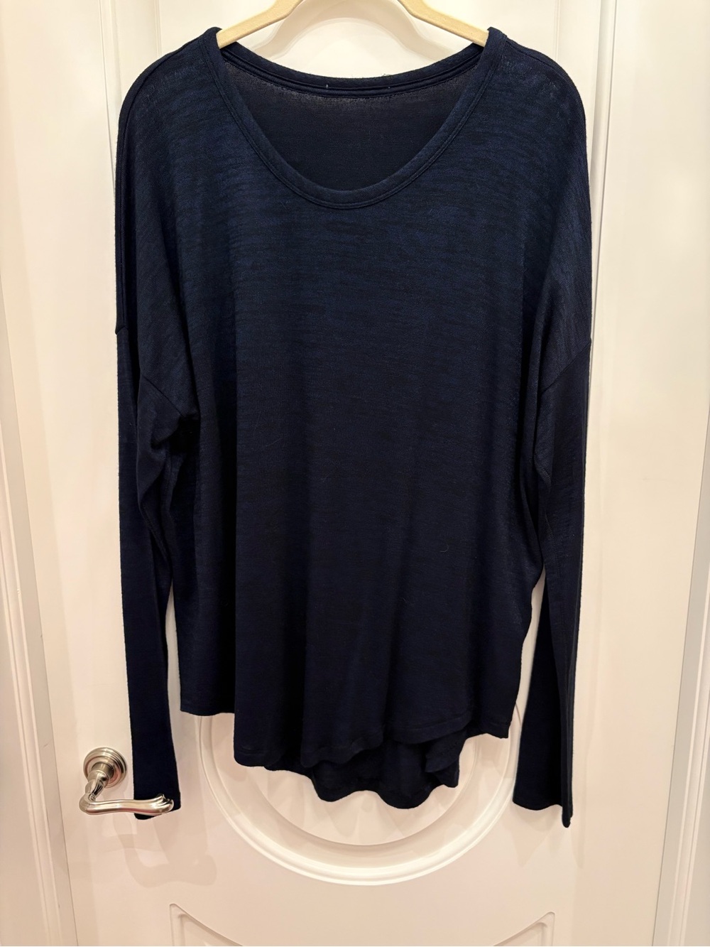 rag & bone Navy Scoop Neck Long-Sleeve Tee
